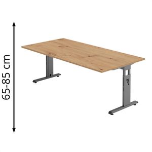 Schreibtisch Hammerbacher O-Serie, asteiche / graphit