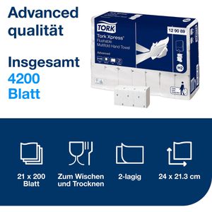 Produktbild für Papierhandtücher Tork Xpress Advanced, 129089, H2, 2-lagig