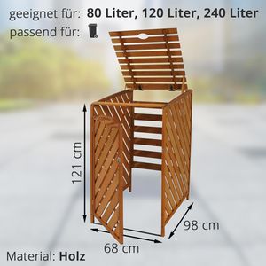 Produktbild für Mülltonnenbox Mendler HWC-J44 XL, Holz