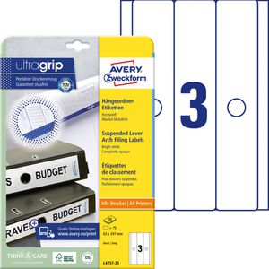 Produktbild für Rückenschilder Zweckform L4757-25, weiß