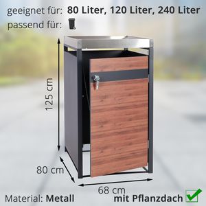 Produktbild für Mülltonnenbox Mendler HWC-J82, Metall