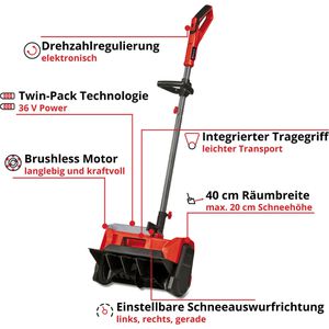 Produktbild für Schneefräse Einhell GE-ST 36/40 Li E-Solo, Akku