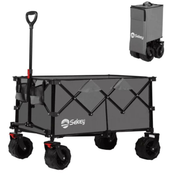 Sekey Bollerwagen XXL Plus FW198, faltbar, 200kg Traglast, 92 x 57 x 101cm (L/B/H), grau – Böttcher AG