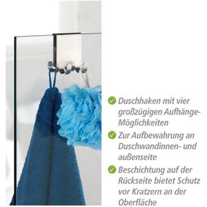 Produktbild für Duschhaken Wenko Vieste Duo beidseitig, Edelstahl matt