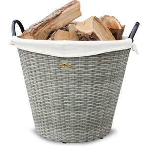 Kaminholzkorb Habau Feuerholzkorb 2726, grau