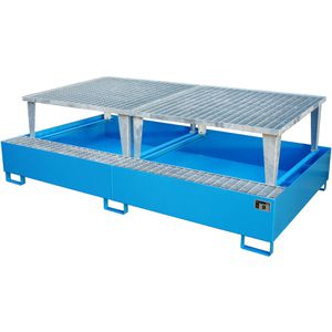 Produktbild für Auffangwanne BAUER AWA 1000-2, blau, aus Stahl