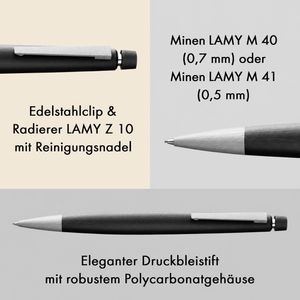 Produktbild für Druckbleistift Lamy 2000 101, schwarz, Polycarbonat
