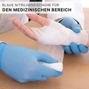 Produktbild für Einmalhandschuhe Arnomed Nitril Blue, blau, 100 Stück