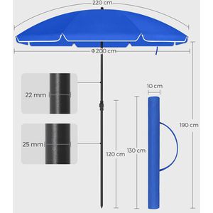 Produktbild für Sonnenschirm Songmics GPU65BUV1, rund