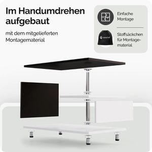 Produktbild für Couchtisch CASARIA Orlando, aus Holz, schwarz / weiß