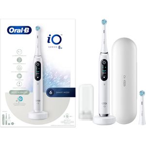 Oral-B Elektrische-Zahnbürste iO Series 8N, White, 6 Putzmodi, mit  Reiseetui und 2 Aufsteckbürsten – Böttcher AG
