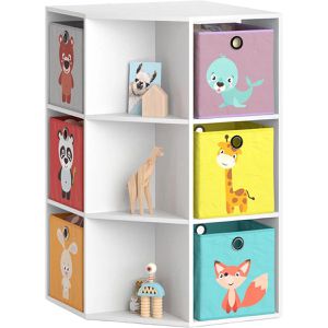 Produktbild für Bücherregal Vicco Luigi, weiß, mit 6 Faltboxen