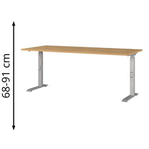 Schreibtisch Germania Mailand, 7912-638, eiche / silber