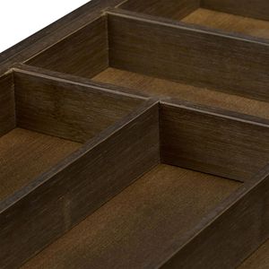Produktbild für Besteckkasten Relaxdays 10023245, dunkelbraun, aus Bambus