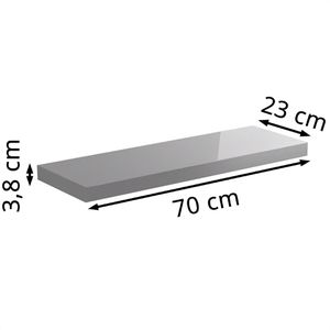 Produktbild für Wandregal CASARIA 107746, grau