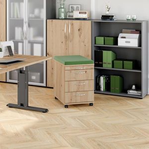 Produktbild für Rollcontainer Hammerbacher Solid AC20, aus Holz, asteiche