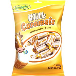 Woogie Karamellbonbons Milk Caramels, Weichkaramell, 1000g