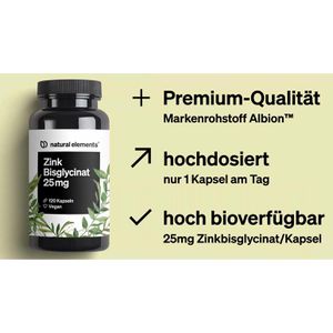 Produktbild für Zink natural-elements 120 Tabletten