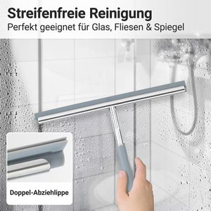 Produktbild für Duschabzieher Wenko Cave, aus Edelstahl, satiniert