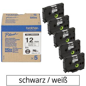 Schriftband Brother HGe-231V5, 12mm