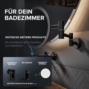 Produktbild für Kosmetikspiegel ovimar Leinoya, dimmbare Beleuchtung, schwarz
