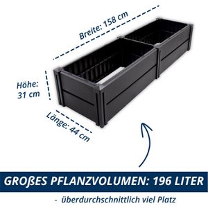 Produktbild für Hochbeet KHW Demeter L schmal, aus Kunststoff