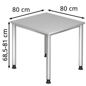 Produktbild für Schreibtisch Hammerbacher H-Serie, lichtgrau / silber
