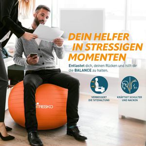Produktbild für Gymnastikball Tresko Anti-Burst, mit Luftpumpe