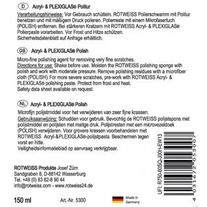 Produktbild für Autopolitur RotWeiss 5300 Acryl- &amp; Plexiglas
