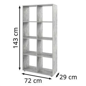 Produktbild für Bücherregal Vicco Scutum, beton grau