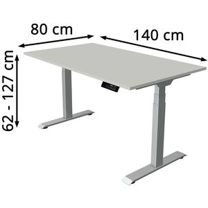 Produktbild für Schreibtisch Kerkmann Move 1 stable, lichtgrau / silber
