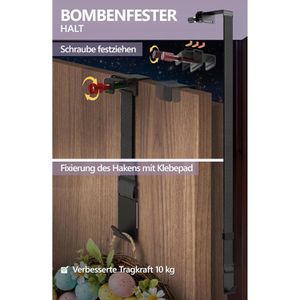Produktbild für Türhaken 4smile für Türkranz, flexible Länge bis 50cm, schwarz