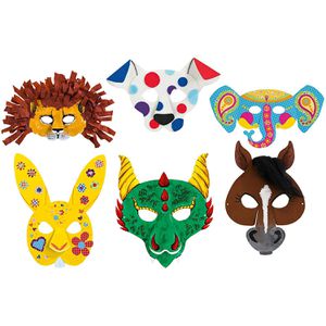 Produktbild für Bastelset Folia 23209 Kindermasken Tiere