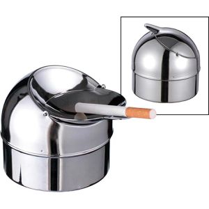 Produktbild für Aschenbecher Böttcher-AG silber, Indoor &amp; Outdoor, mit Deckel