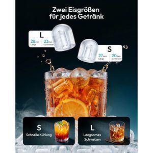Produktbild für Eiswürfelmaschine EUHOMY Edelstahl, IM008-BBL, silber