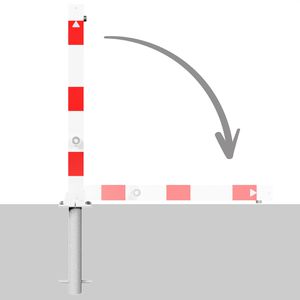 Produktbild für Absperrpfosten Schake 470FUHB, rot/weiß, aus Metall