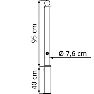 Produktbild für Absperrpfosten Schake 474FB, grau, aus Metall