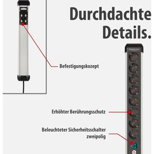 Produktbild für Steckdosenleiste Brennenstuhl Premium-Alu-Line, 3m