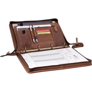 Produktbild für Schreibmappe Menzo MB24, Roma, braun, Echt Leder