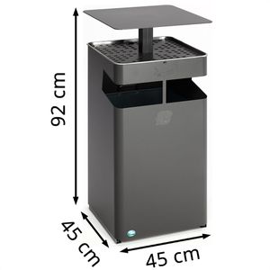 Produktbild für Aschenbecher VAR B45, 21276, eisenglimmer, Outdoor, mit Dach