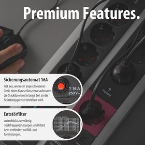 Produktbild für Steckdosenleiste Brennenstuhl Premium-Protect, 3m