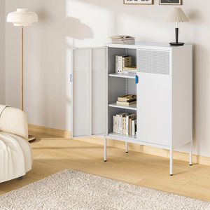 Produktbild für Highboard FlexiSpot CB10B-Standard, weiß aus Metall