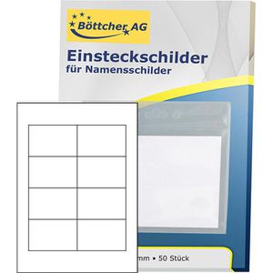 Einsteckschilder Böttcher-AG für Namensschilder, 50 Stück, 85 x 55mm , 50 Stück