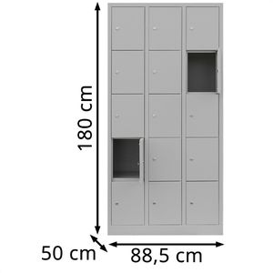 Produktbild für Schließfachschrank Lüllmann 520530, lichtgrau