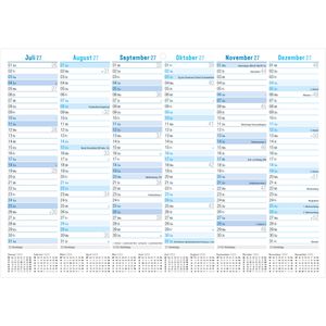 Produktbild für Tafelkalender Häfft 11365-1, blau, mit Ferienübersicht