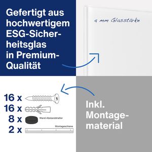 Produktbild für Glas-Magnettafel Magnetoplan 13409000, Design-Glasboard