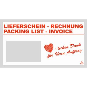 Produktbild für Lieferscheintaschen dm-folien Danke, DIN lang