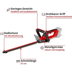 Produktbild für Heckenschere Einhell GC-CH 18/50 Li Solo, Akku