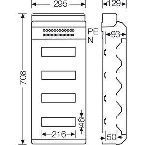 Produktbild für Sicherungskasten Hensel KV 4548, IP54 für Feuchtraum