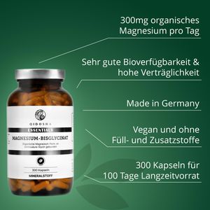 Produktbild für Magnesium Qidosha Bisglycinat, 300 Kapseln